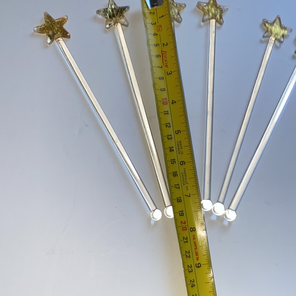 Vintage glass star stir sticks. Decorated with gold. - Picture 4 of 5